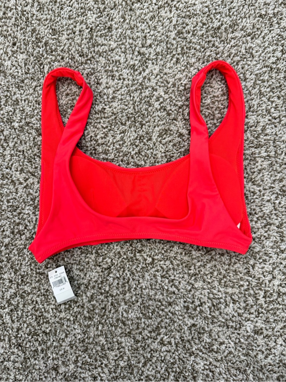 aerie Bright Coral Scoop Swim Top - Picture 2 of 3